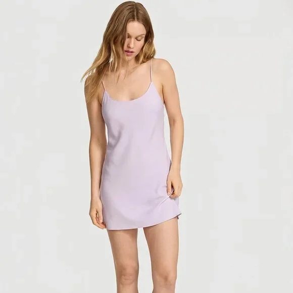 Victoria's Secret Luxe Crepe Intimate Set XS Lilac Lavender Cami Dress Bralette - Picture 2 of 6